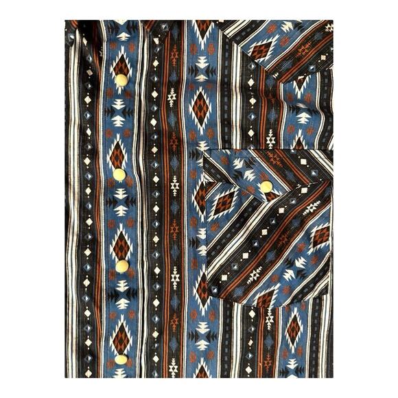 Panhandle Slim Western Shirt XXL Aztec Southwestern Tribal Print Pearl Button - Picture 7 of 8